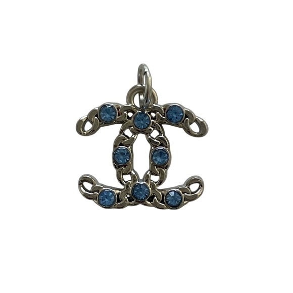 Elegant Blue CC Gemstone Stamped Pendant - Picture 1 of 4